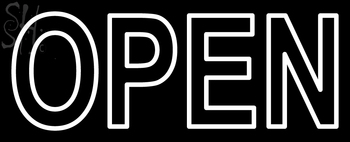 Custom White Open Neon Sign 1