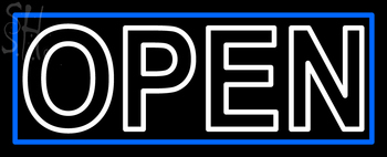 Custom White Open Neon Sign 2