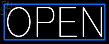 Custom White Open Neon Sign 3