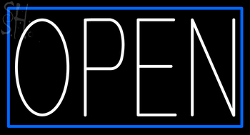 Custom White Open Neon Sign 4