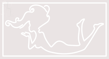 Custom White Outline Girl Neon Sign 3