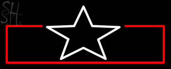 Custom White Star With Border Neon Sign 1