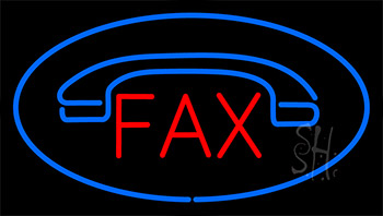 Fax Blue With Logo Neon Sign