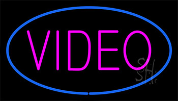 Purple Video Blue Neon Sign
