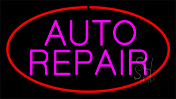 Pink Auto Repair Red Neon Sign