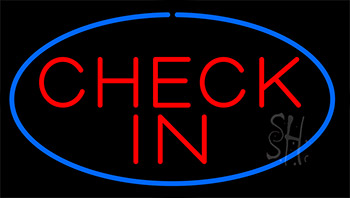 Check In Blue Neon Sign