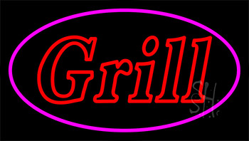 Double Stroke Grill Pink Neon Sign