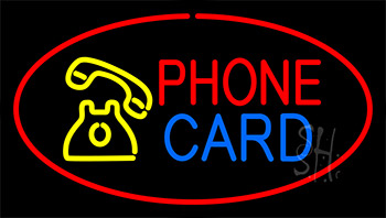 Phone Card Red Neon Sign