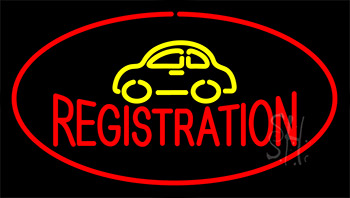 Auto Registration Red Neon Sign