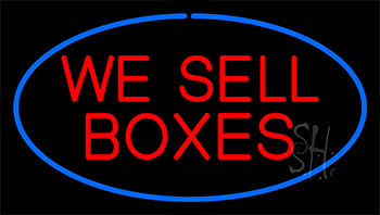 We Sell Boxes Blue Neon Sign