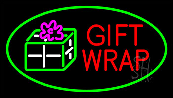 Gift Wrap Green Neon Sign