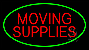 Moving Supplies Green Neon Sign