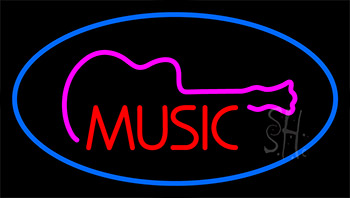 Music Blue Neon Sign