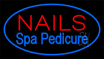 Nails Spa Pedicure Blue Neon Sign