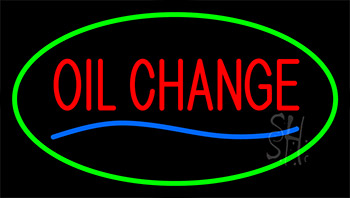 Oil Change Green Neon Sign