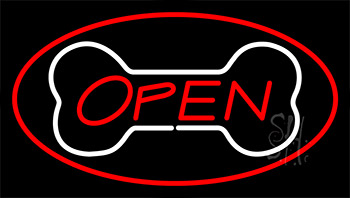 Bone Logo Open Red Neon Sign