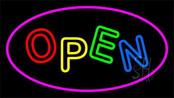 Open Purple Neon Sign