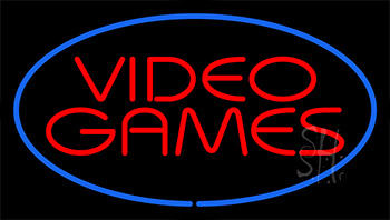 Video Games Blue Neon Sign