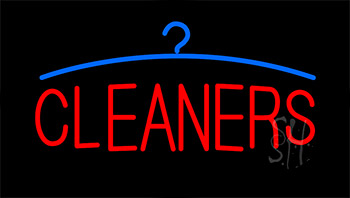 Red Cleaners Logo Neon Sign