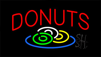 Red Donuts Logo Animated Neon Sign