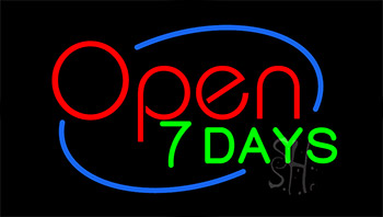 Open 7 Days Animated Neon Sign
