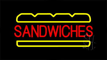 Red Sandwiches Inside Sandwich Animated Neon Sign