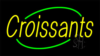 Yellow Croissants Animated Neon Sign