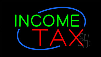 Income Tax Animated Neon Sign