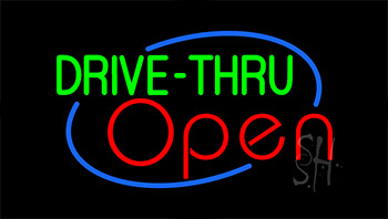 Drive Thru Open Animated Neon Sign
