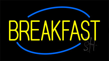 Yellow Breakfast Animated Neon Sign