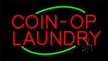Red Coin Op Laundry Animated Neon Sign