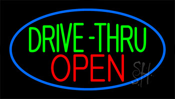 Drive Thru Open Animated Neon Sign