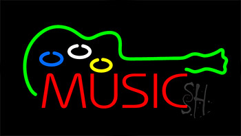Music Logo Flashing Neon Sign