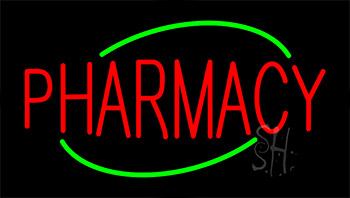 Red Pharmacy Animated Neon Sign