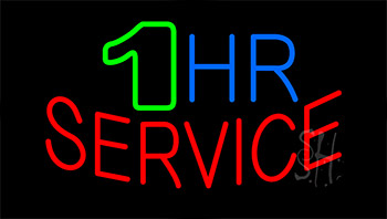 1 Hr Service Animated Neon Sign