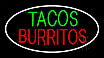 Tacos Burritos Animated Neon Sign