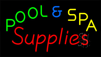 Pool And Spa Supplies Animated Neon Sign