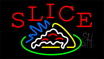 Pizza Slice Animated Neon Sign