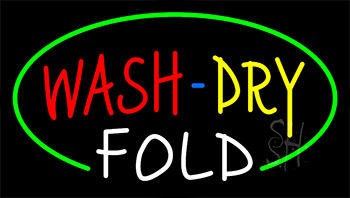 Wash Dry Fold Animated Neon Sign
