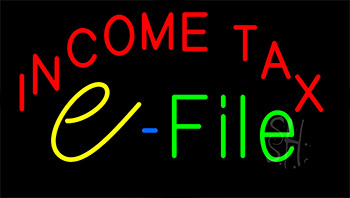 Income Tax E File Animated Neon Sign