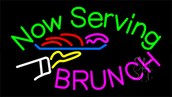 Now Serving Brunch Animated Neon Sign