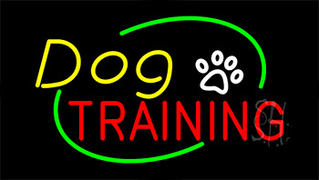 Dog Training Animated Neon Sign