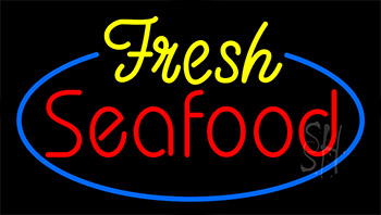 Fresh Seafood Animated Neon Sign
