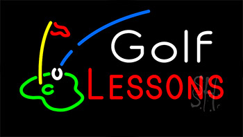 Golf Lessons Flashing Neon Sign