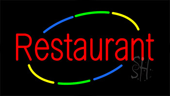 Multi Colored Restaurant Animated Neon Sign