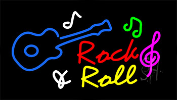 Rock And Roll Flashing Neon Sign