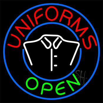 Uniforms Open Logo Neon Sign
