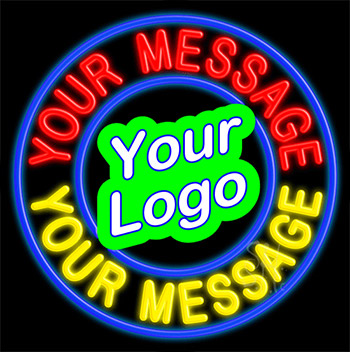 Custom Logo Blue Circle Neon Sign