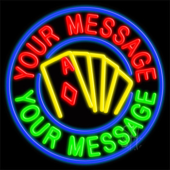Custom Casino Blue Circle Neon Sign
