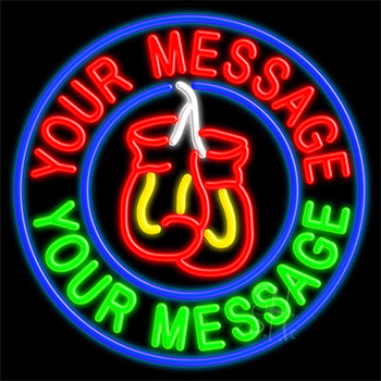 Custom Boxing Blue Circle Neon Sign